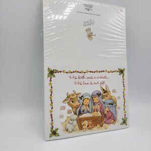 Religious Nativity Christmas Cards w/Envelopes Animals Baby Jesus Holiday Design